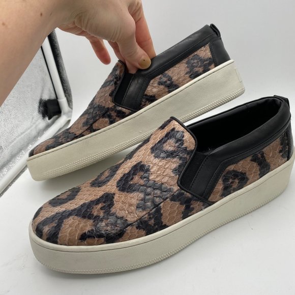 SERGIO ROSSI Genuine Python Slip On Sneakers US 8.5 Classic Luxury NWOT - Picture 5 of 8